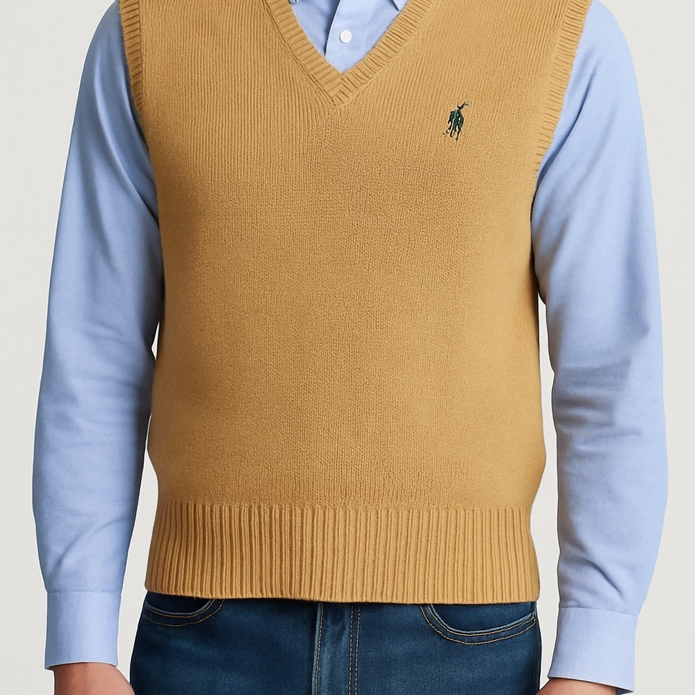 Ralph Lauren Tan V-Neck Sweater